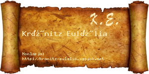 Kránitz Eulália névjegykártya